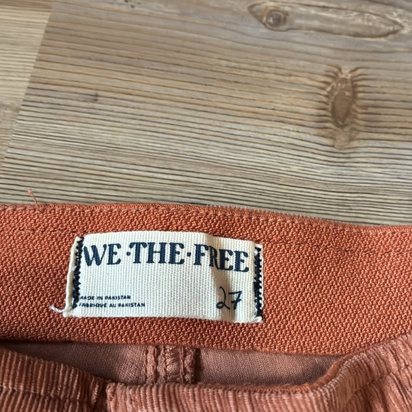 We The Free The Jenny Slim Flare Corduroy pants Cognac Side zip Women’s 27 NEW - Picture 6 of 13